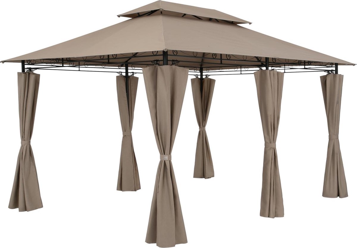 Casaria Paviljoen Topas 3x4m - UV-bescherming 50+ - Taupe