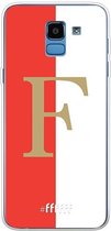 6F hoesje - geschikt voor Samsung Galaxy J6 (2018) -  Transparant TPU Case - Feyenoord - F #ffffff
