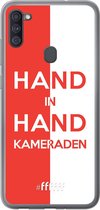 6F hoesje - geschikt voor Samsung Galaxy A11 -  Transparant TPU Case - Feyenoord - Hand in hand, kameraden #ffffff