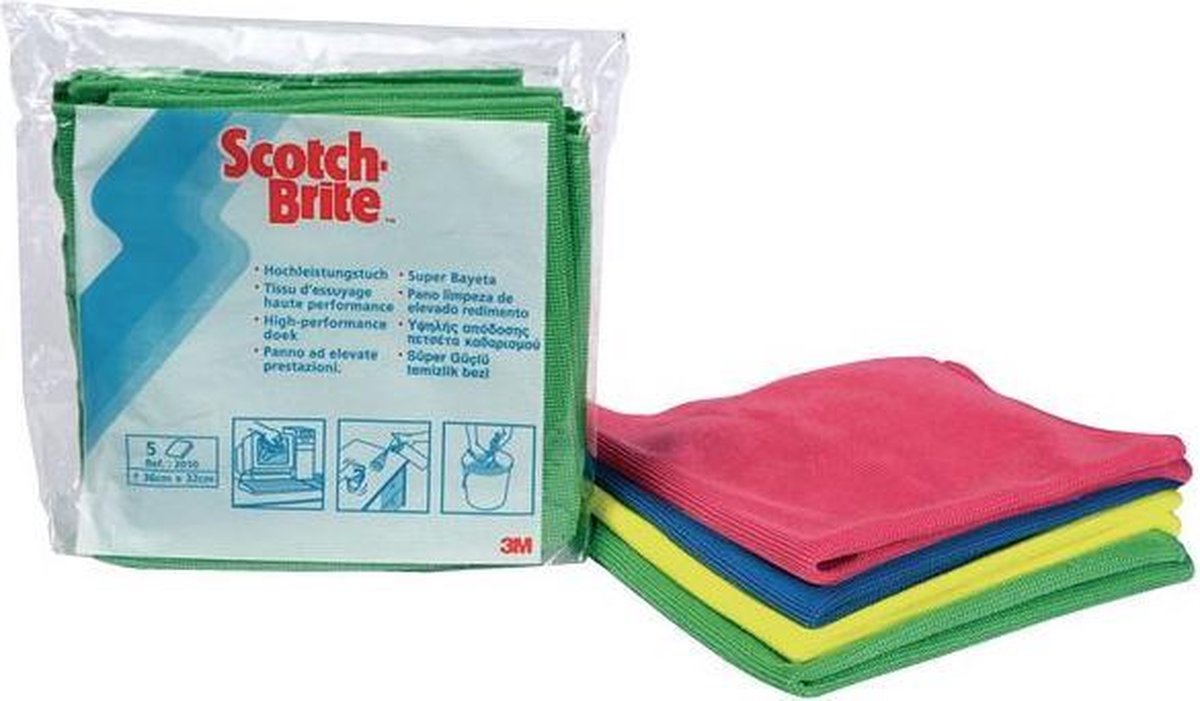 Scotch-Brite schoonmaakdoekjes apparatuur Reinigingsdoek Scotch-br. h'perf gr/pk 5