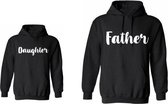 Hoodie heren-zwart-voor vader-vaderdag cadeau-Father en Daughter-Maat M