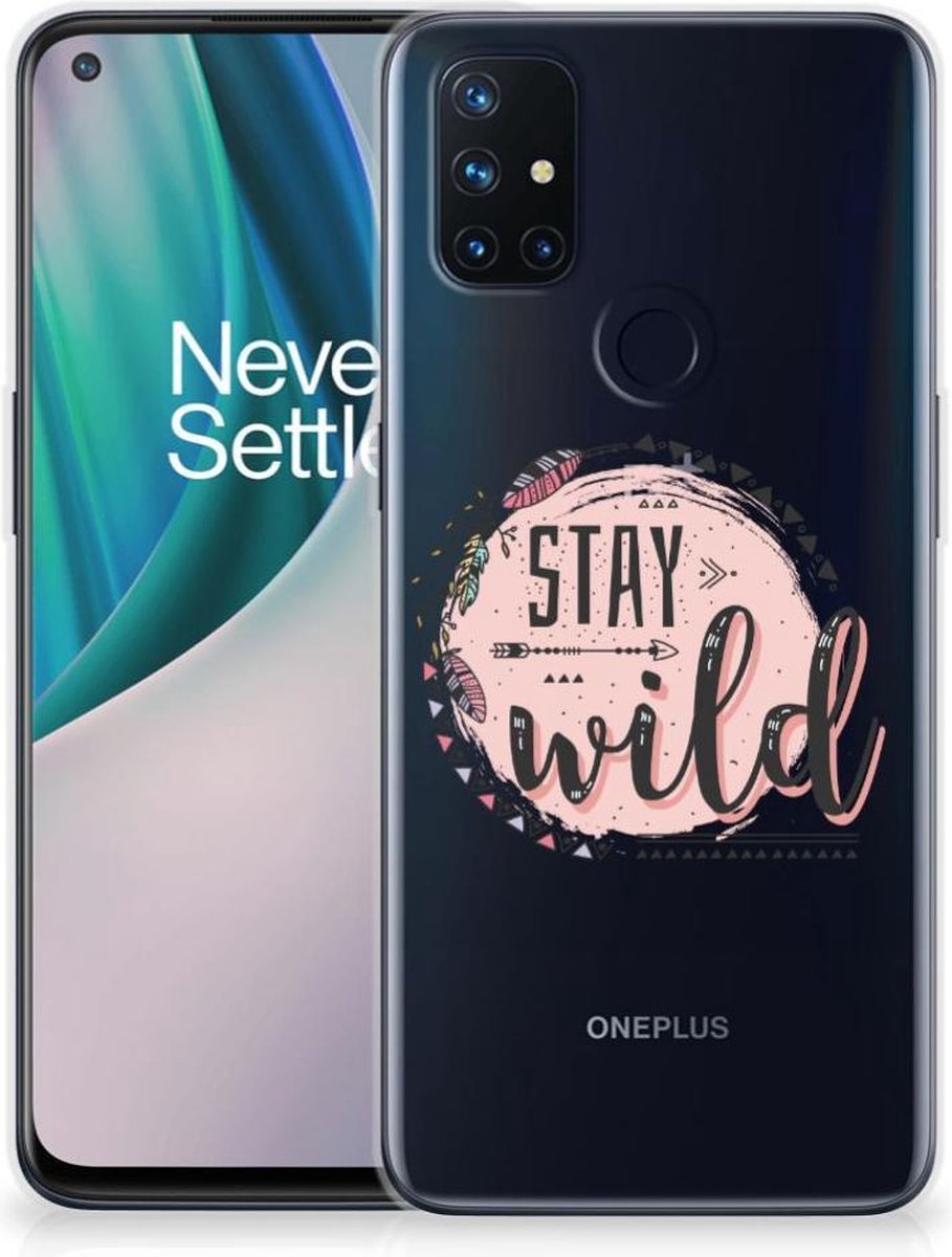 Back Cover voor OnePlus Nord N10 5G Telefoonhoesje met Naam Boho Stay Wild
