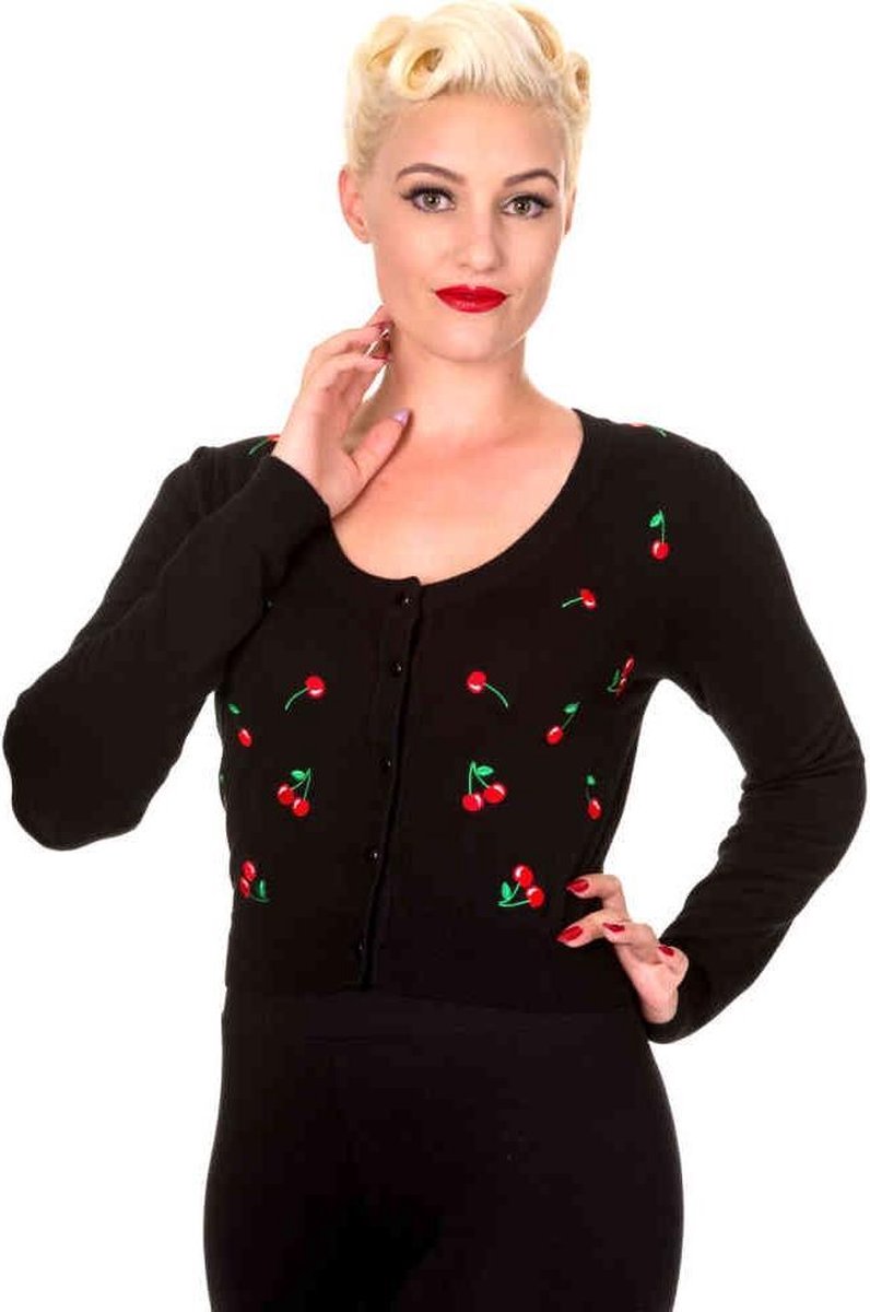 Dancing Days - Drive Me Crazy Cardigan - S - Zwart/Rood