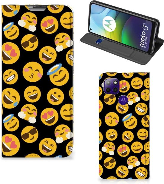 Telefoon Hoesje Motorola Moto G9 Power Flip Cover Emoji | bol.com