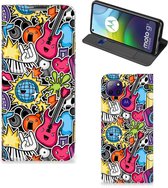 GSM Hoesje Motorola Moto G9 Power Telefoonhoesje Portemonnee Punk Rock