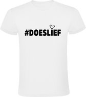 DoesLief Heren t-shirt | liefde | respect | doe eens lief | love | vrede | #doeslief | Wit