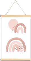 JUNIQE - Posterhanger Regenboog Acryl -20x30 /Roze & Wit