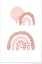JUNIQE - Poster Regenboog Acryl -13x18 /Roze & Wit