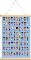 JUNIQE - Posterhanger Vintage kinderen van de wereld -40x60 /Kleurrijk