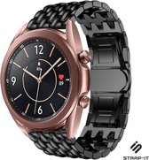 Stalen Smartwatch bandje - Geschikt voor Samsung Galaxy Watch 3 - 41mm / Galaxy Watch 1 42mm / Galaxy Watch Active / Active 2 / Gear Sport bandje - stalen draak band - Zwart