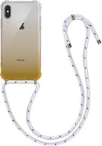 kwmobile telefoonhoesje voor Apple iPhone X - Hoesje met koord in geel / transparant - Back cover voor smartphone