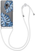 kwmobile telefoonhoesje voor Samsung Galaxy S9 - Hoesje met koord in lichtblauw / donkerblauw / transparant - Back cover voor smartphone