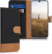 kwmobile telefoonhoesje voor Samsung Galaxy A50 - Hoesje met pasjeshouder in zwart / bruin - Case met portemonnee