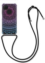 kwmobile telefoonhoesje voor Huawei P40 Lite - Hoesje met koord in blauw / roze / transparant - Back cover voor smartphone