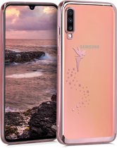 kwmobile hoesje voor Samsung Galaxy A70 - backcover voor smartphone - Fee design - roségoud / transparant