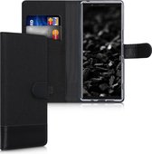 kwmobile telefoonhoesje voor Sony Xperia 5 - Hoesje met pasjeshouder in antraciet / zwart - Case met portemonnee