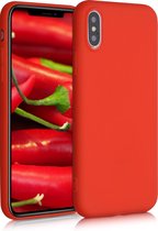 kwmobile telefoonhoesje voor Apple iPhone XS - Hoesje voor smartphone - Back cover in neon rood