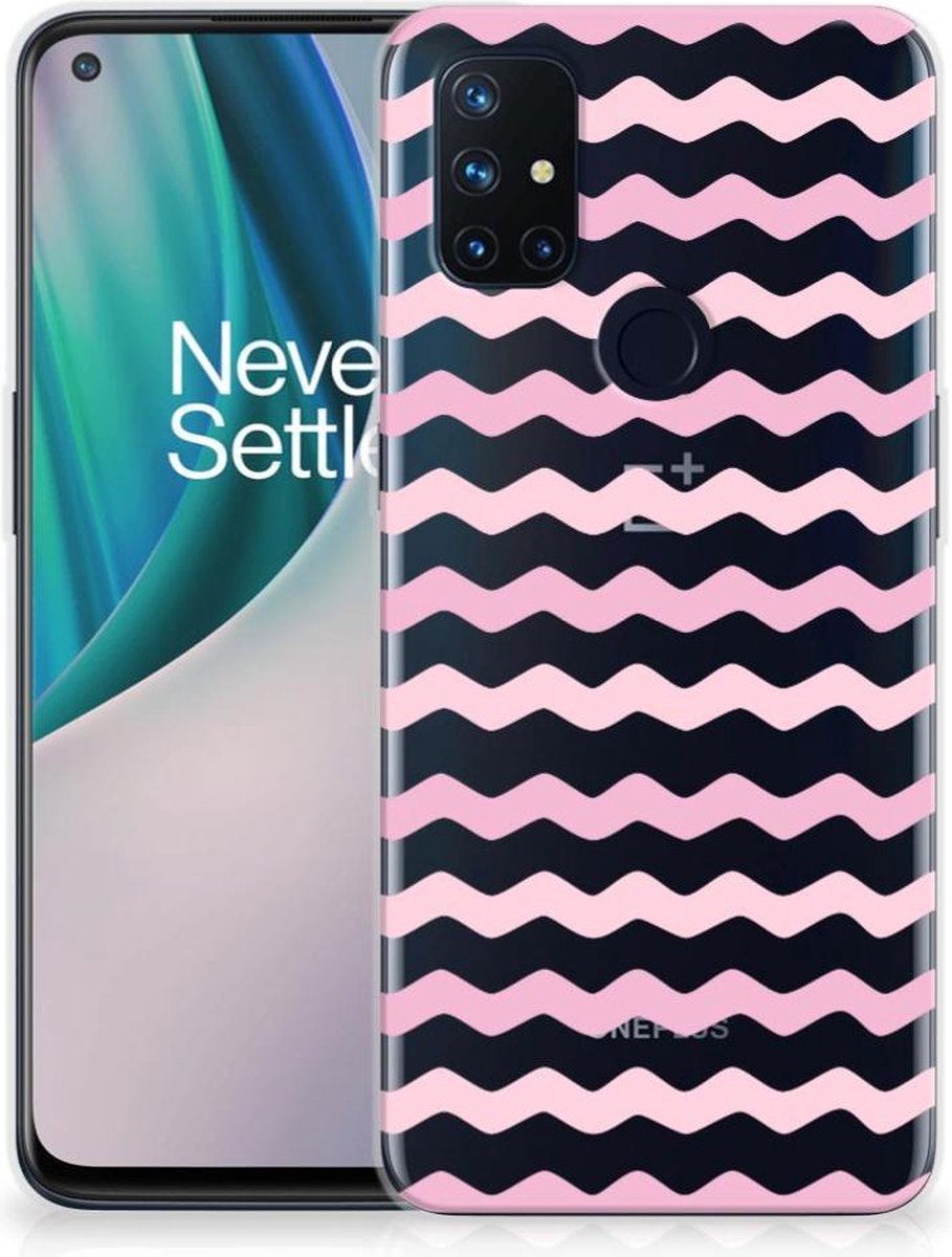 OnePlus Nord N10 5G TPU bumper Waves Roze