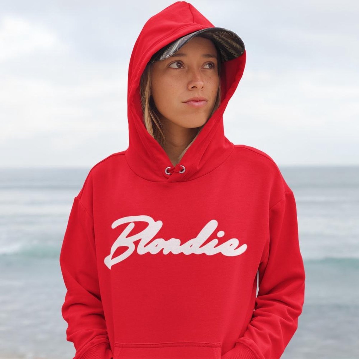 Blondie & Brownie Premium Red Hoodie (Blondie - Maat XXL) | BFF Koppel Sweater | Best Friends Forever