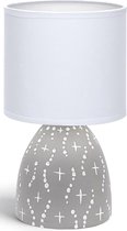 LED Tafellamp - Tafelverlichting - Igna Atar - E14 Fitting - Rond - Mat Grijs - Keramiek