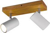LED Plafondspot - Trinon Milona - GU10 Fitting - 2-lichts - Rond - Mat Wit - Aluminium