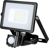 SAMSUNG - LED Bouwlamp 20 Watt met Sensor - LED Schijnwerper - Vorin Dana - Warm Wit 3000K - Mat Zwart - Aluminium