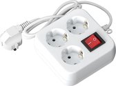 Verlengsnoer met Schakelaar - Igna Roovan - 3680W - 3 Stopcontacten - 1.5 Meter - Wit | Nederland