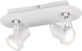 LED Plafondspot - Trinon Guno - GU10 Fitting - 2-lichts - Rechthoek - Mat Wit - Aluminium