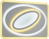 LED Plafondlamp - Trinon Coson - 75W - Aanpasbare Kleur - Dimbaar - Afstandsbediening - Rechthoek - Mat Wit - Acryl