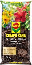 COMPO SANA Potgrond Universeel - incl. meststof 100 dagen lange werking - voor kamer-, balkon- en tuinplanten - zak 20L
