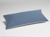 Yumeko Kussensloop katoen Tencel™ dubbelzijdig blauw met streepjes / blauw chambray 40x80