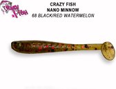 Crazy Fish Nano Minnow - 5.5 cm - 68 - black red watermelon