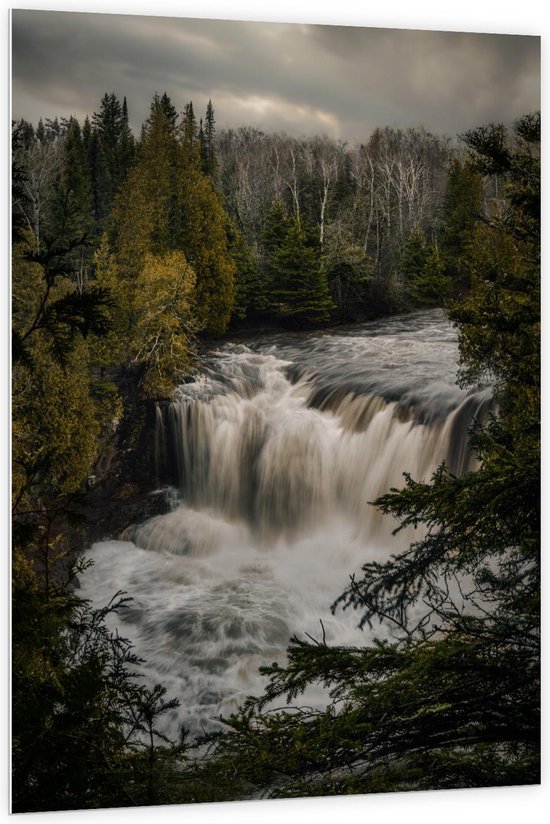 Forex - Wilde Watervallen in Regenwoud - 100x150cm Foto op Forex