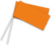 Zwaaivlaggetjes - Oranje - Papier - Plastic stokje - 50st.