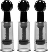 Fusion Zuigers Set - 3 Stuks - Zwart - BDSM - Vacu√ºm Pompen - Toys voor dames - Tepelzuigers