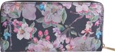 Juleeze Portemonnee 10x19 cm Zwart Roze Kunstleer Rechthoek Bloemen Beurs Geldbeurs Geldbuidel