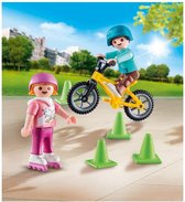 PLAYMOBIL Kinderen met fiets en skates - 70061