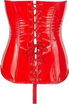 Lak Korset Met String - Rood - Medium - Rood - Sexy Lingerie & Kleding - Lingerie Dames -  Dames Lingerie - Corset & Bustiers