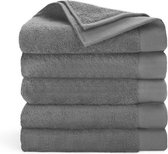 Walra handdoeken 70x140 Remade Cotton - 5-delig - Badlaken 550 g/m² - 70% gerecycled Katoen / 30% Katoen - Handdoekenset Antraciet