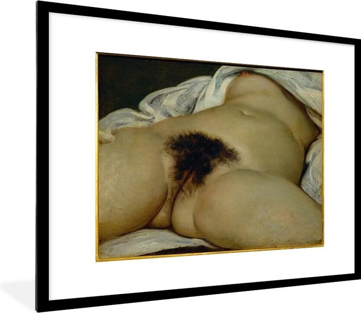 PosterMonkey - Fotolijst incl. Poster - De oorsprong van de wereld - schilderij van Gustave Courbet - 80x60 cm - PosterMonkey