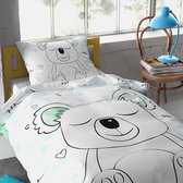 Dreamhouse Eenpersoons Dekbedovertrek Sleepy Koala Kids 140x200 cm - 100% katoen - Dekbedovertrek met kussensloop