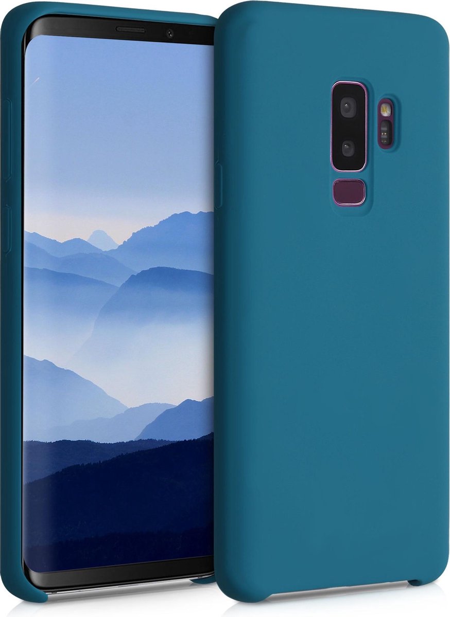 kwmobile telefoonhoesje geschikt voor Samsung Galaxy S9 Plus - Hoesje met siliconen coating - Smartphone case in mat petrol