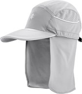 Coolibar - UV Surfpet met nekbescherming voor volwassenen - Eisbach - Kwikzilver - maat L/XL (61CM)