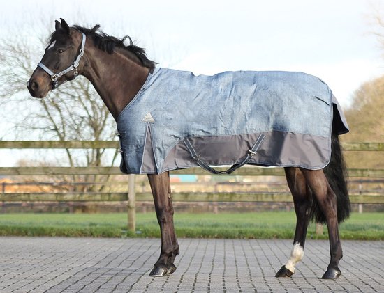 Tapis de pluie luxe 0 gramme avec doublure polaire Tapis cheval graphite - taille 125