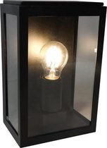 Rowin Buitenlamp wand h: 25cm IP44 zwart+glas - Klassiek - Artdelight - 2 jaar garantie