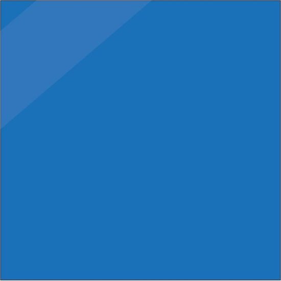 Blanco sticker glans blauw, vierkant, beschrijfbaar 300 x 300 mm