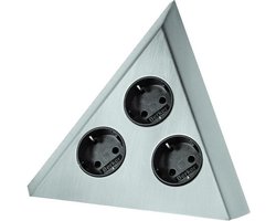 Thebo 3-voudige contactdoos - Inox
