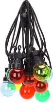 LED Lichtsnoer - Igan Suci - Warm Wit 2700K - 6W - 8 Meter - 10 LED's Meerkleurig - Waterdicht IP44 - Zwart