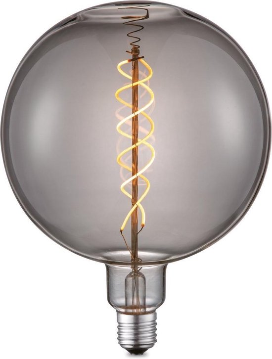 Home sweet home LED lamp Globe spiral G180 6W dimbaar - smoke | bol.com