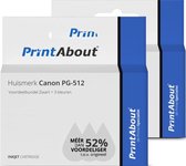 PrintAbout - Inktcartridge / Alternatief voor de Canon PG-512 / Zwart + 3 Kleuren